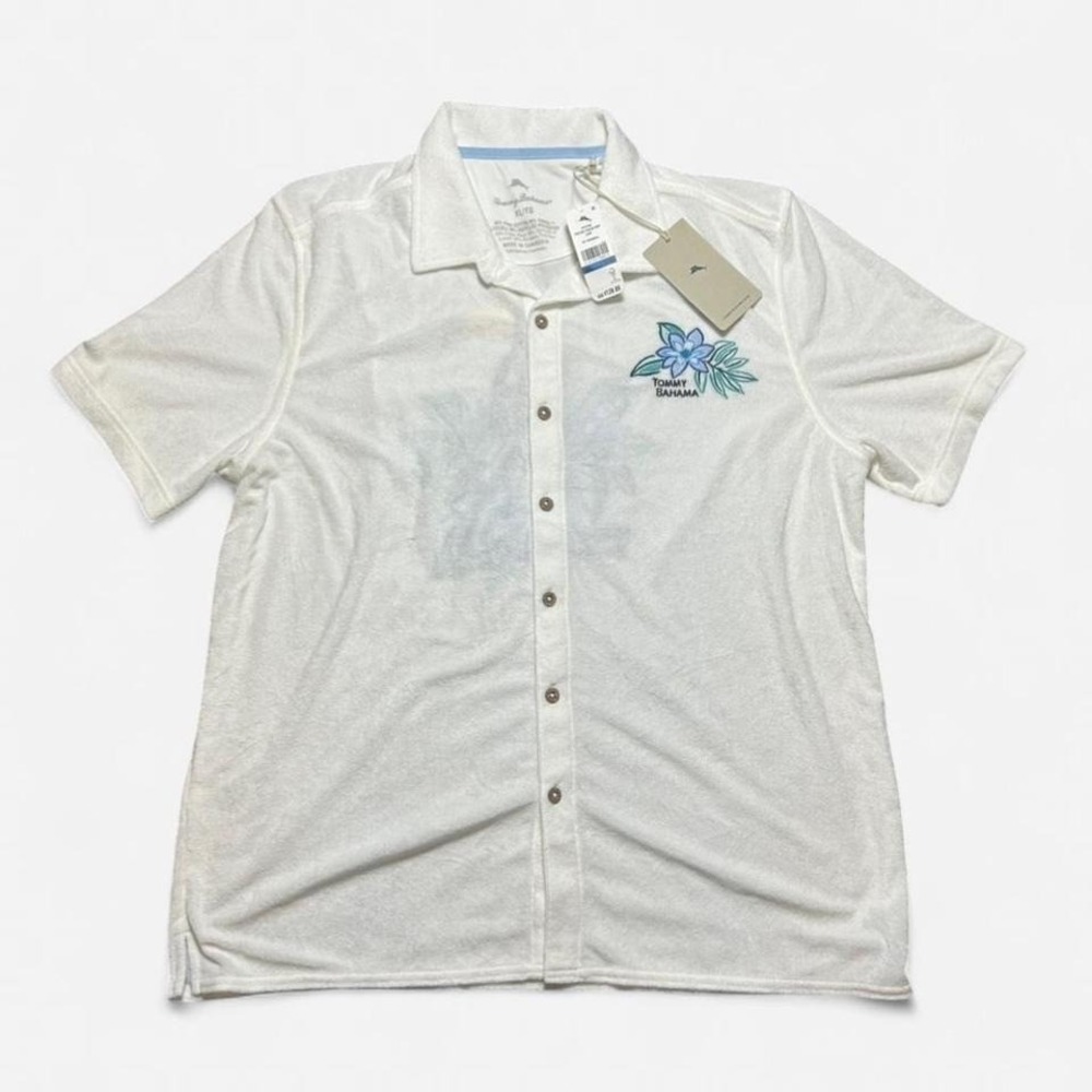 NWT Tommy Bahama Poolside Pima Cotton Continental Button Up Size XL
